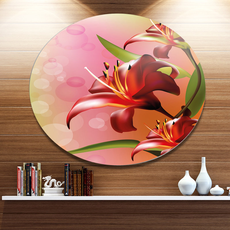 Magnifique fleur de vecteurs - impression, H 11 po x l 11 po x P 1 po, Métal