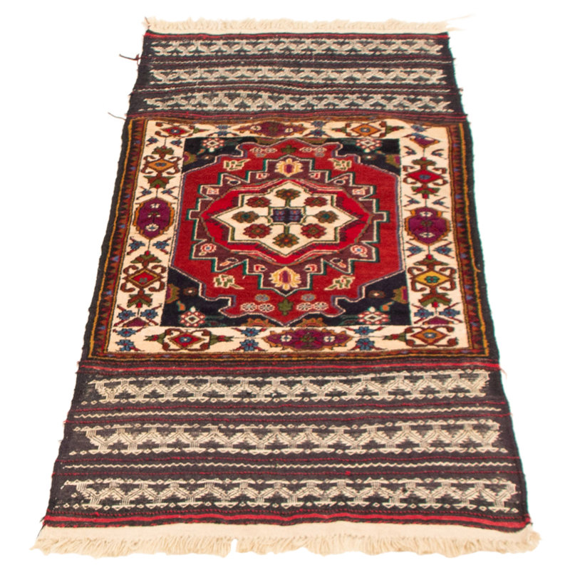 Tapis rouge Mouri noué à la main 2 pi 8 po x 5 pi 9 po