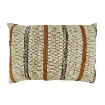 Down-Filled Throw Pillow With Striped Design