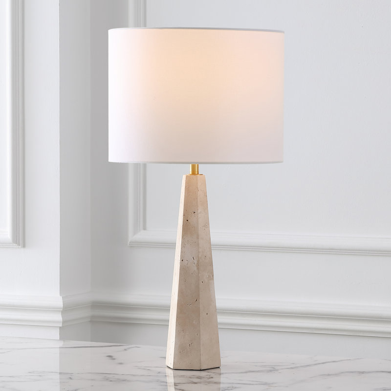 Lampe de table en travertin Bevans, Travertine