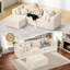 Canapé modulaire en velours côtelé de 104 pouces, canapé désossé en velours côtelé pour salon, canapé modulaire en L avec repose-pieds amovible et siège profond, sans assemblage requis, beige-1258803287
