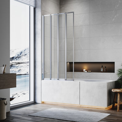 Balwan 3556 mm H Hinged Framed Tub Door with Clear Glass