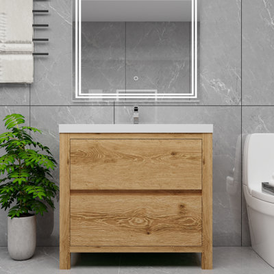 Meuble-lavabo simple 35,5 po avec plateau en acrylique Rosner