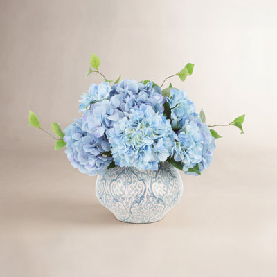Keenum Hydrangea Floral Arrangement in Vase