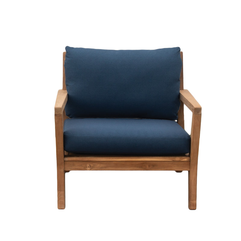 TB Lounge Tommy Bahama 1 - Piece Outdoor Seat/Back Cushion, 24"W x 24"L, Bamboo Bay Cobalt