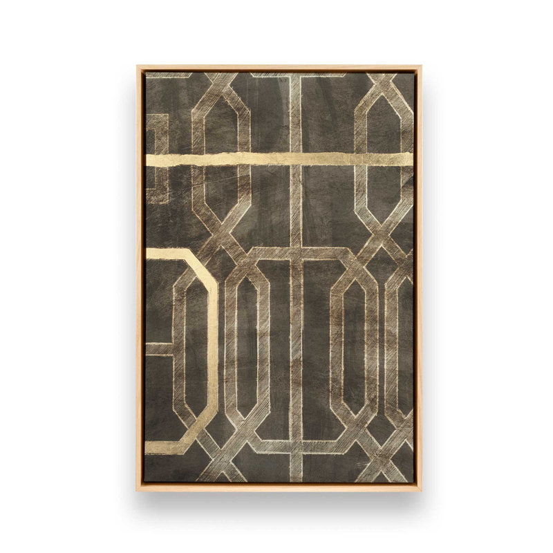 Trellis Pattern III by Ethan Harper Art Print, Tan, 32"H x 24" W, Floater Framed Print without Mat Canvas