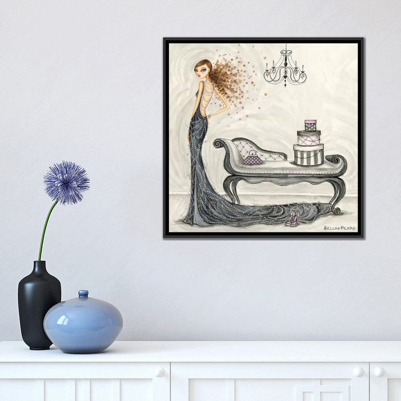 « fabuleuse fabiana », impression sur toile, H 18 po x l 18 po x P 1,5 po, Toile avec cadre noir, Pas de tapis