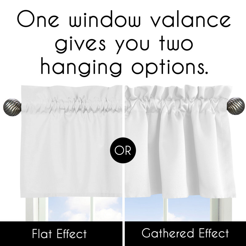 Black and White Boho Stitch Rod Pocket Window Valance