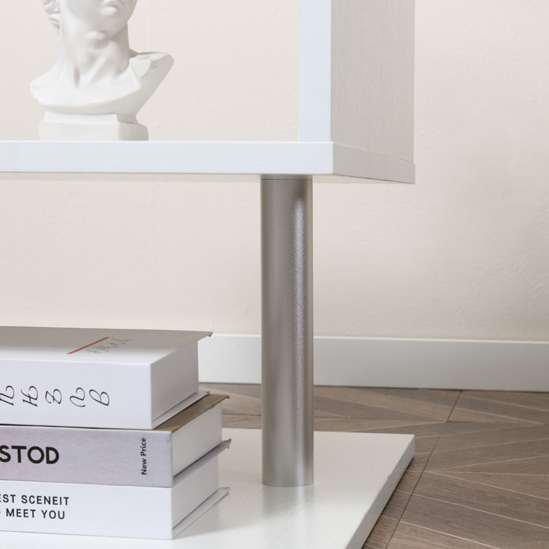 Solid Coffee Table with Storage, White