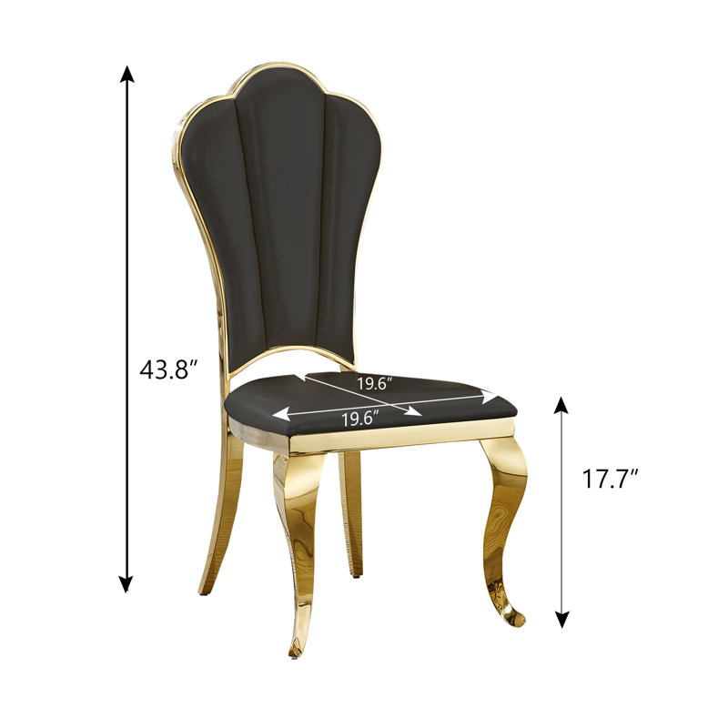 Ensemble de 4 chaises de salle à manger Modern, 4, Doré, Noir