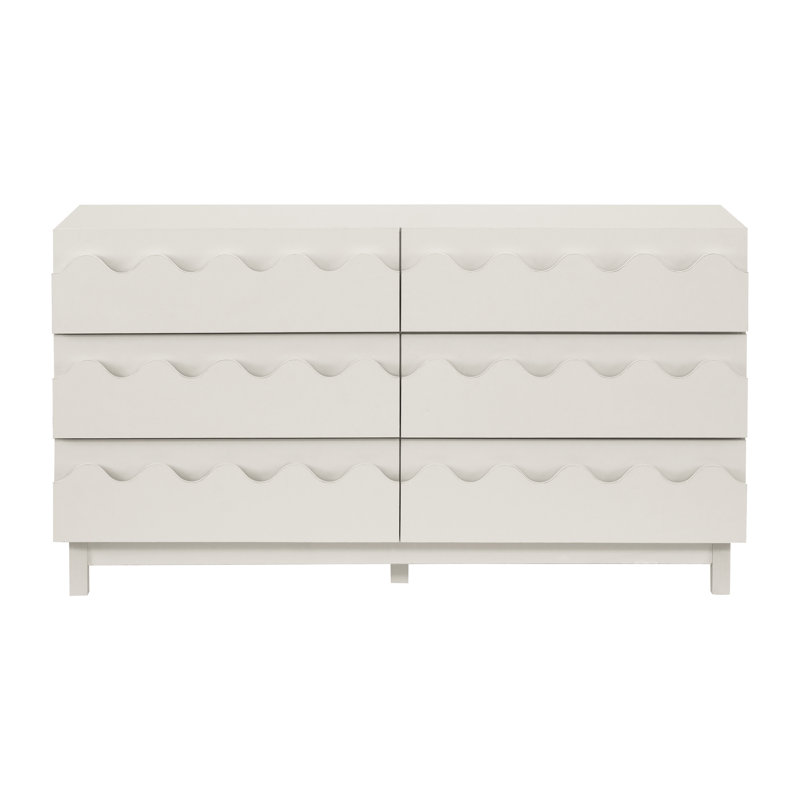 Commode 6 tiroirs 60 po, Blanc