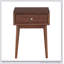 Table de bout de style moderne avec tiroir, finition brune, mobilier de salon durable et élégant