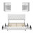 3-piece Bedroom Set, 54.3" Handmade Tufted Tall Bed Frame With Velvet Headboard, 2 Nightstands With Drawers-869655807