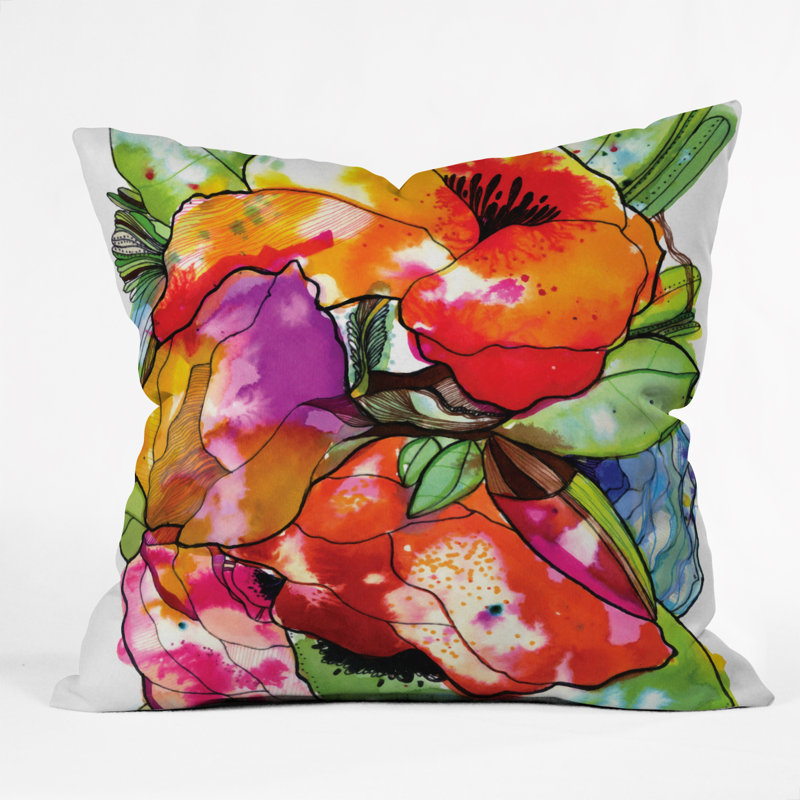 Floral Square Pillow Cover & Insert, Medium