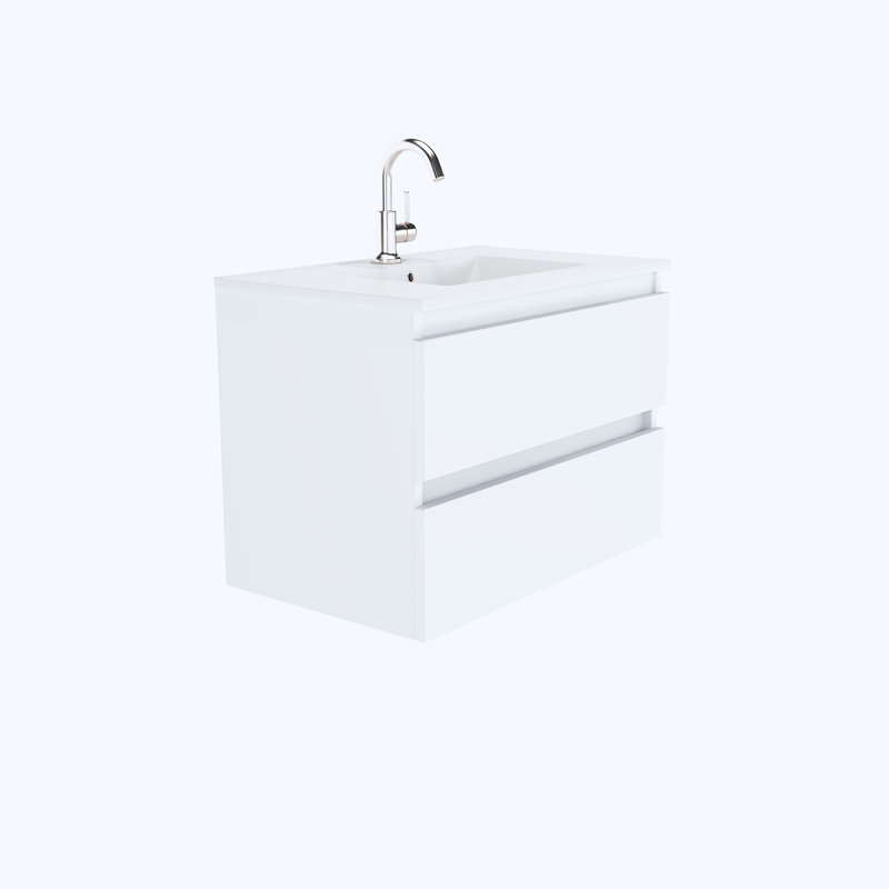 Salt 30'' Single Bathroom Vanity with Ceramic Top, White