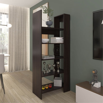 Bookcase, 5 Shelves, Dark Walnut