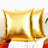 Metallic Gold Leather Pillowcase Set - Modern Decorative Throw Pillow Covers for Sofa/Bed/Party - Soft Square Cushion Cover Pack of 2