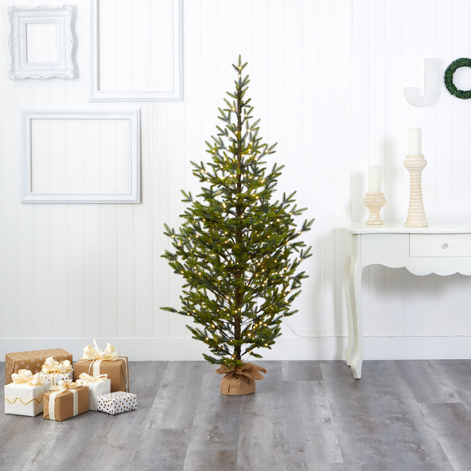 Lighted Artificial Fir Christmas Tree, 6' H