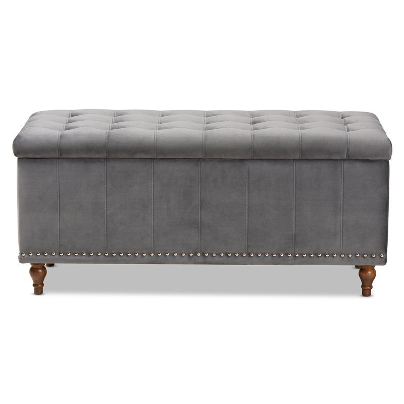 Mirdza Upholstered Ottoman, Gray