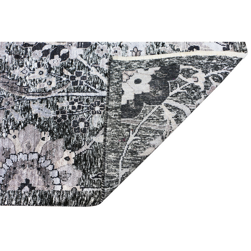 Handmade Wool Floral Area Rug, Rectangle 8' x 10'