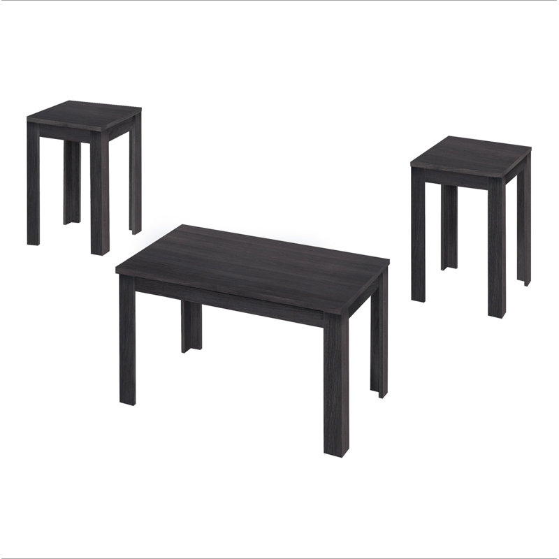 Ensemble de table, ensemble de 3 pièces, café, bout, côté, décor, salon, Chêne