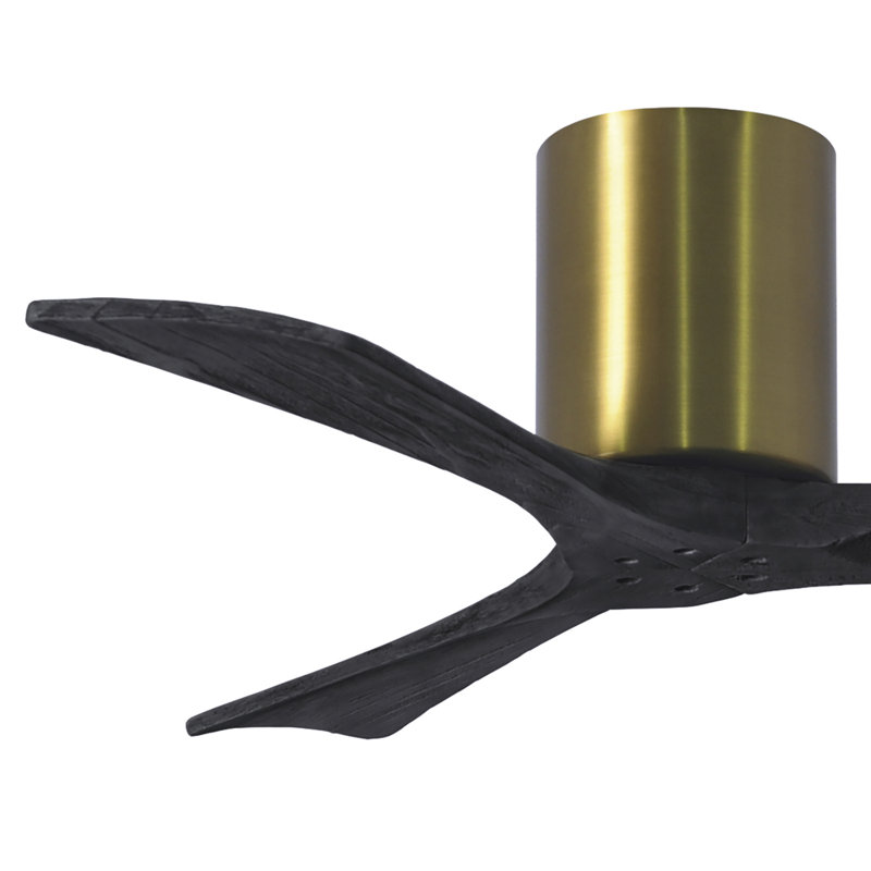 Ventilateur de plafond à 3 pales Olivier, Laiton brossé, Noir mat, 42"