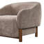 Fauteuil d'appoint Bronte en chenille de style moderne du milieu du siècle, avec accoudoirs encastrés, dossier fixe et pieds en bois d'hévéa et de noyer.-135937414