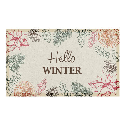 Hello Winter Indoor Outdoor Doormat