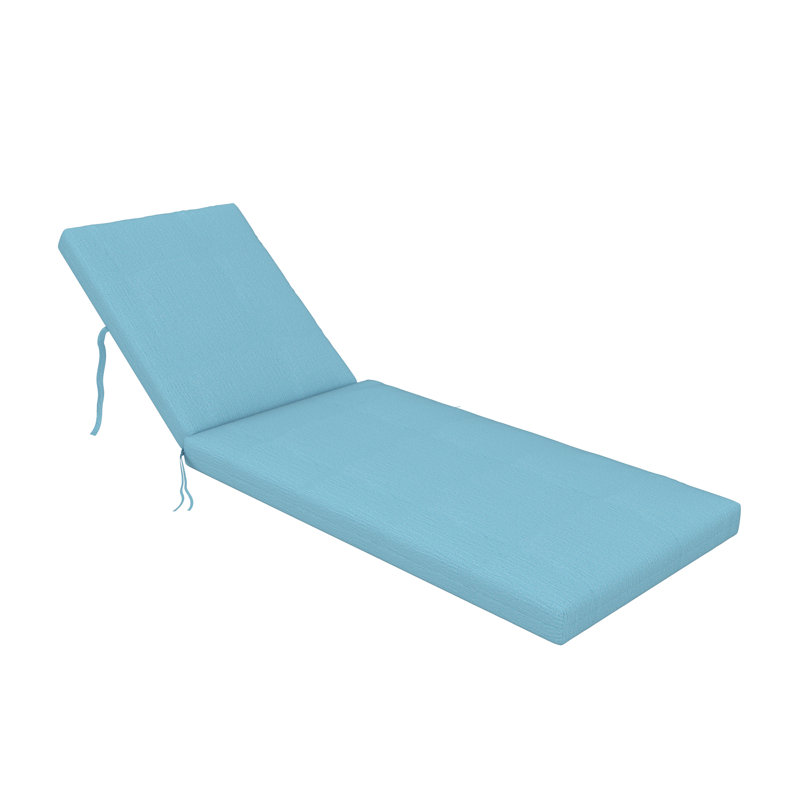 Amala Sunbrella® Outdoor Chaise Lounge Cushion, 22" x 24"/24.5" x 52.5", Cast Horizon Sunbrella® Plainweave