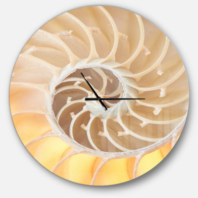 Motif de coquille dorée dorée - horloge murale moderne