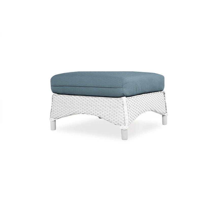Mandalay Outdoor Ottoman, Decorline Navy, White