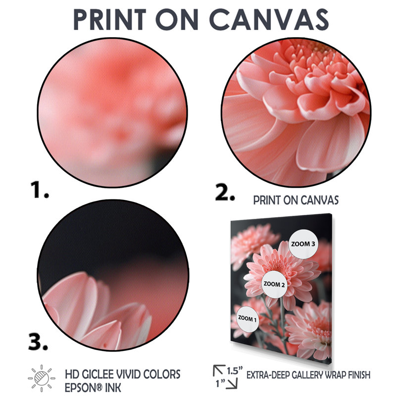 «Glass Rose Grey Mums Garden Glamour», reproduction d'art mural, H 20 po x l 12 po x P 1 po, Cadre simple noir