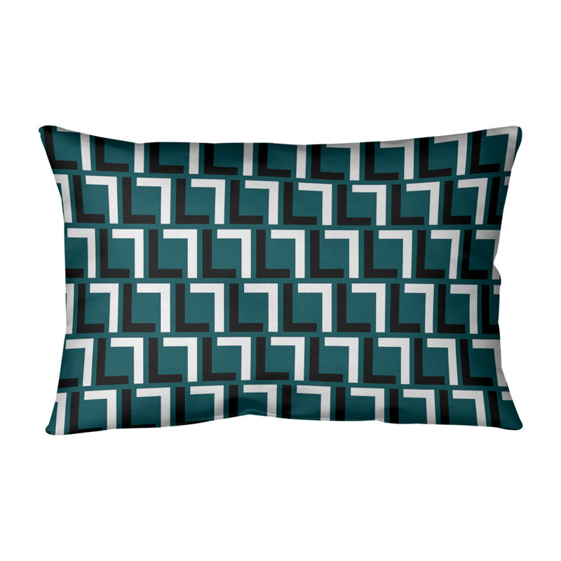 Housse de coussin rectangulaire Philadelphia Football Luxury, Vert minuit / noir / blanc, Faux lin