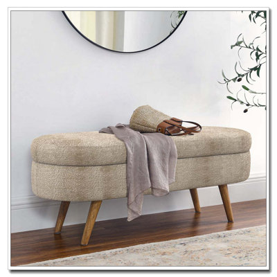 Banc de rangement repose-pieds ovale