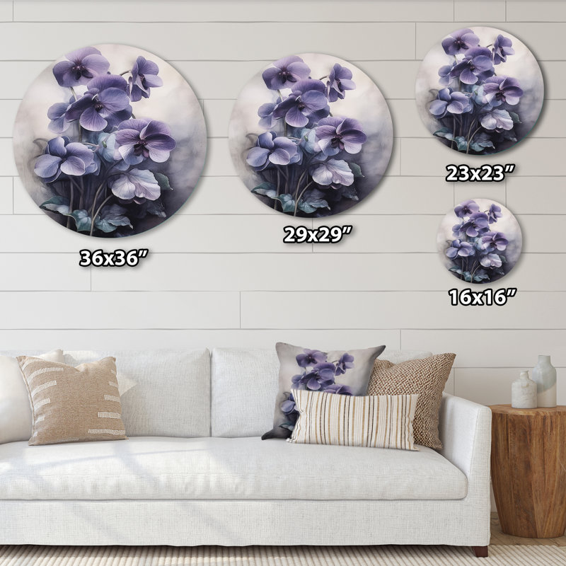Selyan - Art floral rond en métal, 29" H x 29" W
