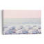 Pink Sky Beach Umbrellas Peaceful Retro Serene Coastal Wall Art Print 1 Piece Wrapped Canvas Wall Art-2059488870