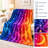 Cozy Starry Night Moon Blanket, Vibrant Gradient Galaxy Plush Throw for Sofa, Couch, Bedroom, Living Room Home Decoration-135620949