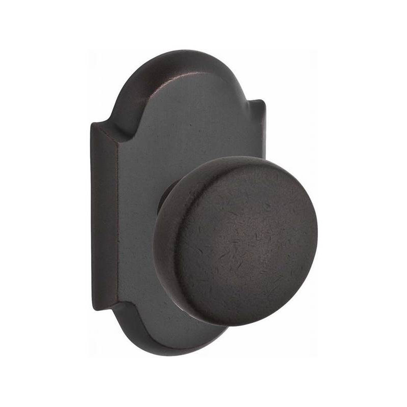 Rustic Keyed Door Knob with Rustic Arch Rose, Keyed Alike, Yes, Dark Bronze