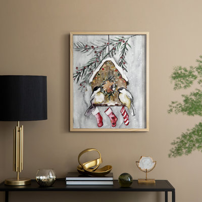Winter Birds Framed Print - Solid Wood