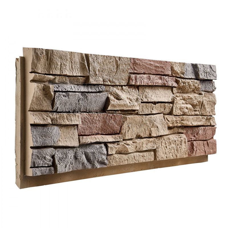 Faux Stacked Stone Wall Panel 45.6x12.8 in PU Artificial Stone Wall Panel 1PC