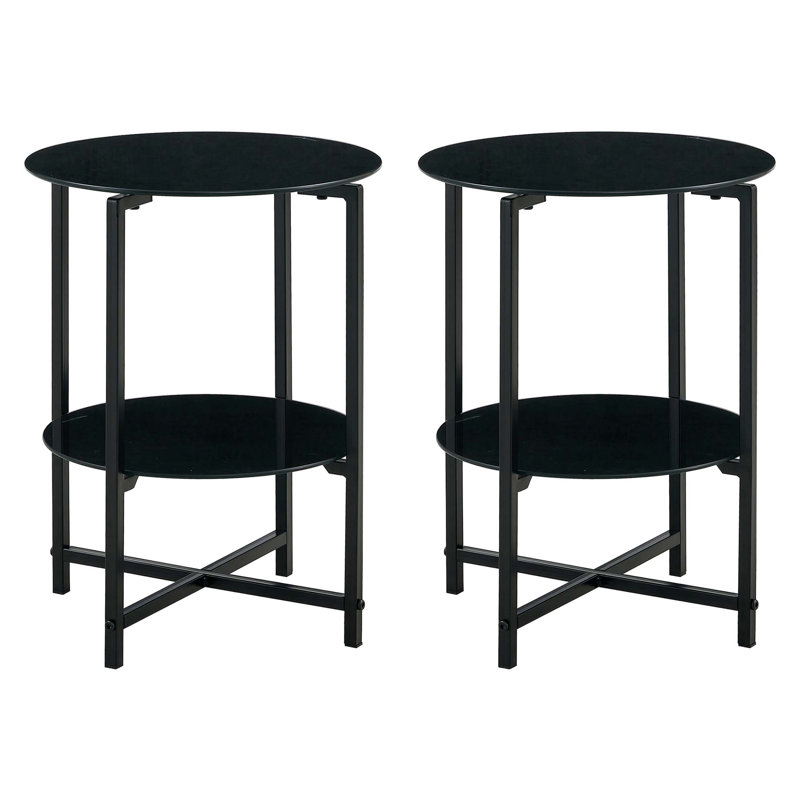 Ensemble de tables de bout et de tables basses modernes en verre trempé pour une décoration intérieure élégante