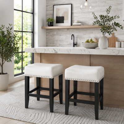 26" Backless Leather Counter Stools