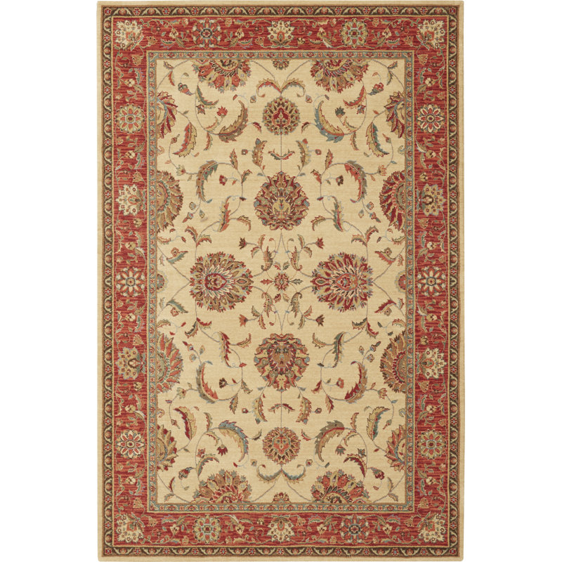 Tapis ivoire en laine Crownover, Rectangle 5 pi 6 po x 8 pi 3 po