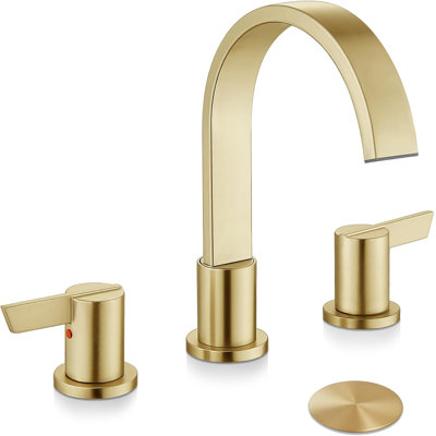 8 Inch Widespread Bathroom Sink Faucet,waterfall 3 Holes 2 Handles Bathroom Faucet Morden Vanity Faucet 