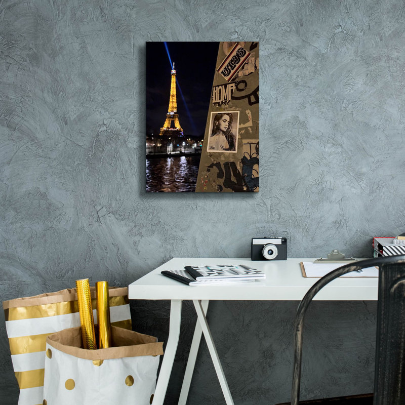 «Paris Stick» par Loui Jover, art mural sur toile, H 16 po x l 12 po x P 0,75 po