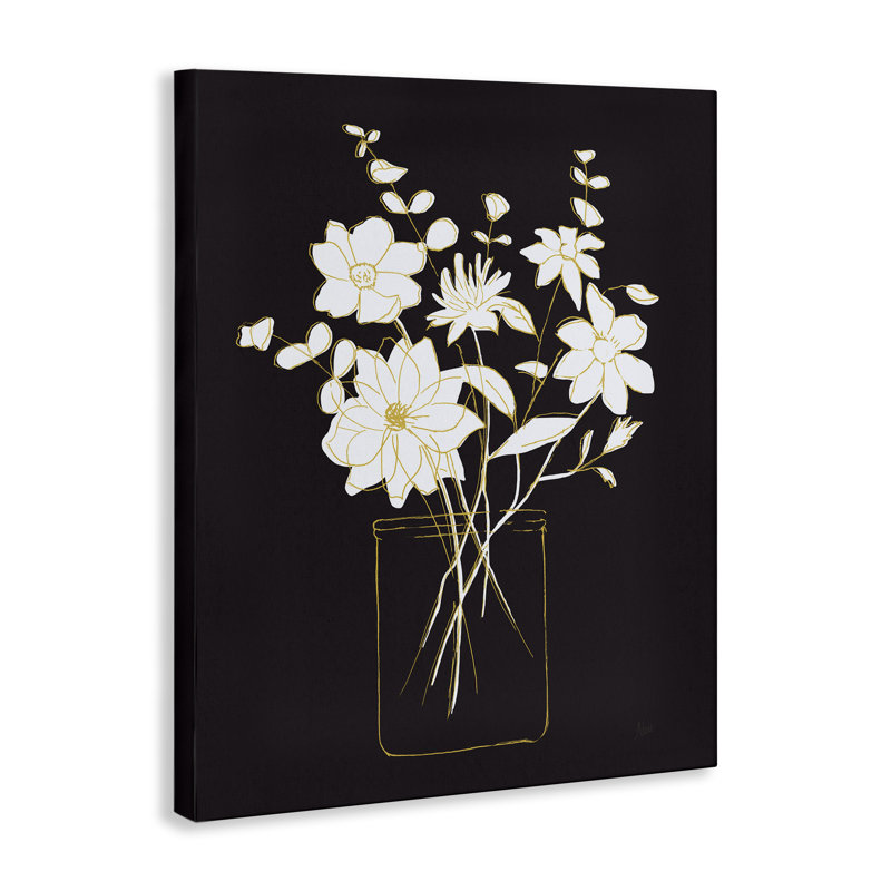 Art mural sur toile Classy Pot of Flowers par Nan, H 48 po x l 36 po