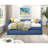 1Pc Daybed With Trundle Fabric Upholstery Wooden Frame Modern Home Furniture-618284600