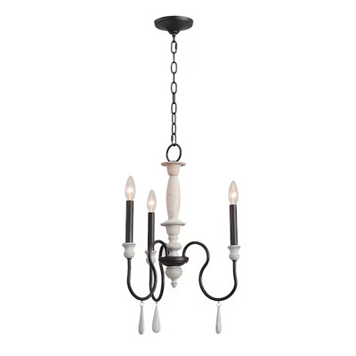 Lustre à 3 lumières de 17 po de large Brownell - fer à enclume