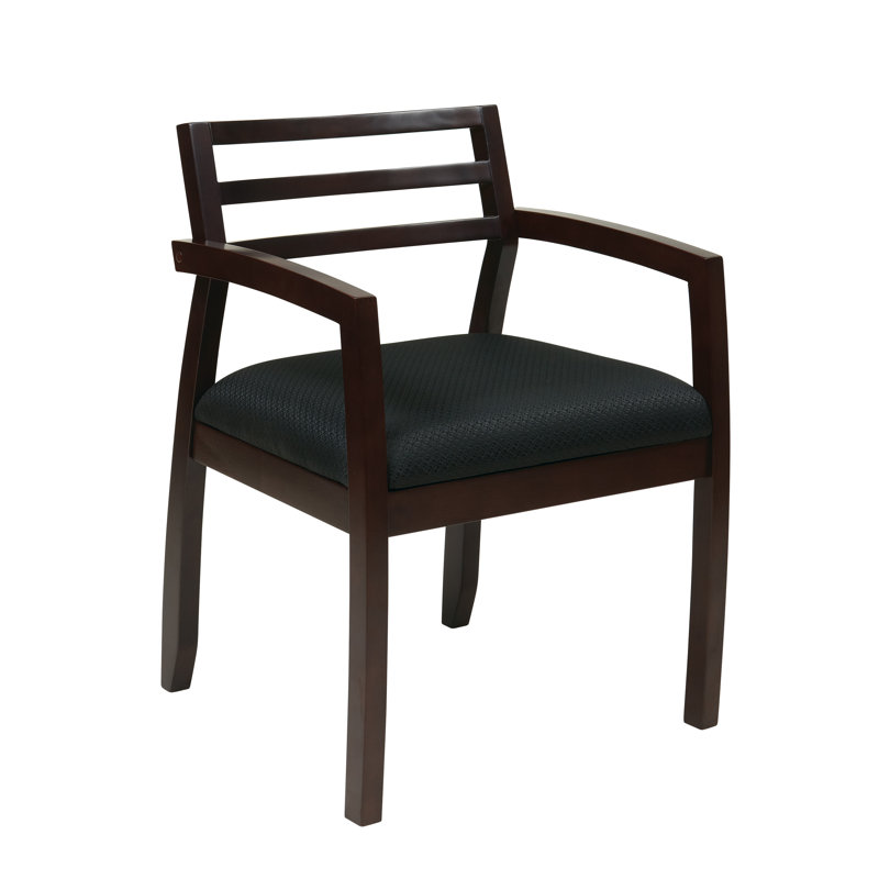Chaise de salle d'attente en tissu avec structure en bois Nabhan, Espresso