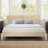Branquinha Modern Herringbone Panel Headboard Platform Bed Frame-731008456-727490045